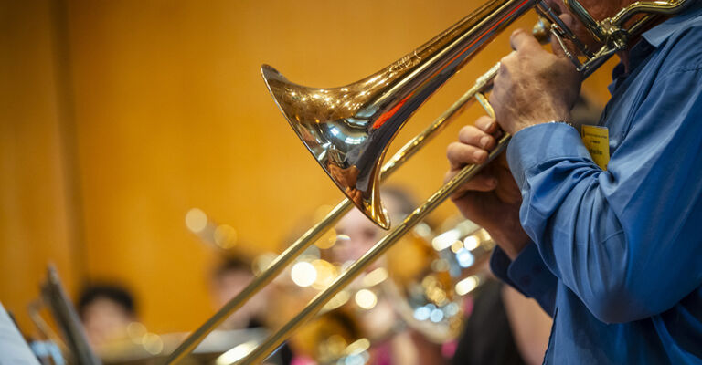 16.11.2024 Weimar: Probe zum Abschlusskonzert des Posaunen Festivals "Slide Adventure" an der Hochschule für Musik Franz Liszt HfM. Foto: Thomas Müller